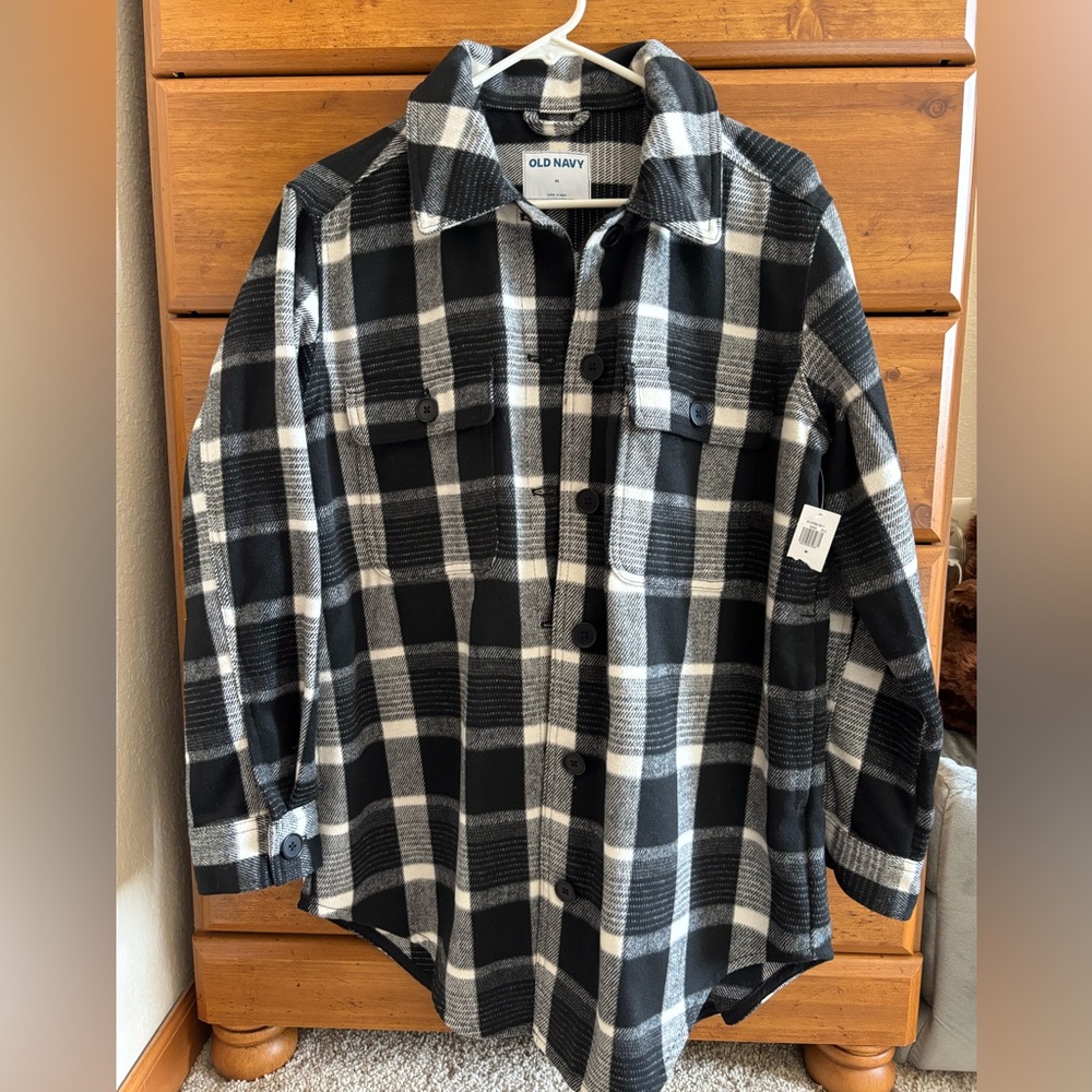 Old navy fleece plaid jacket
